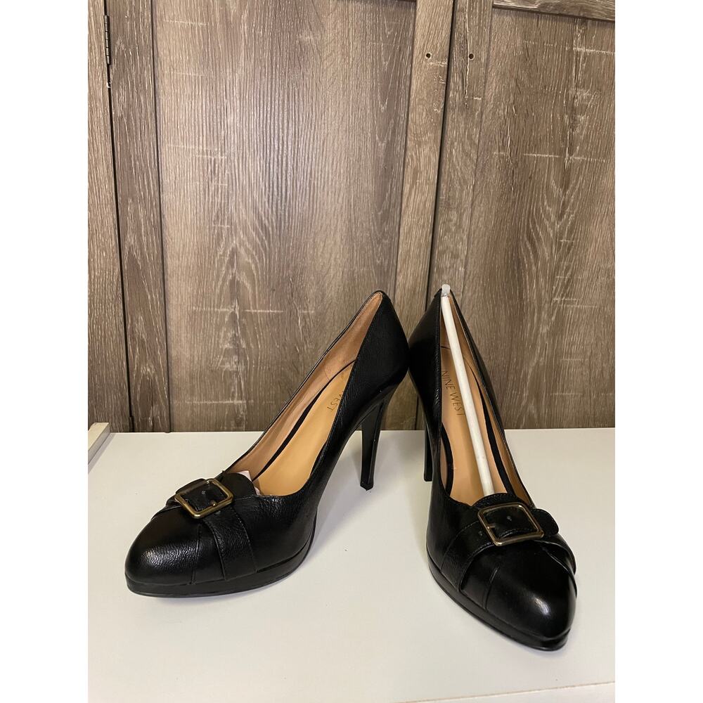 Nine West Black Buckle Heels Size 6 NWB